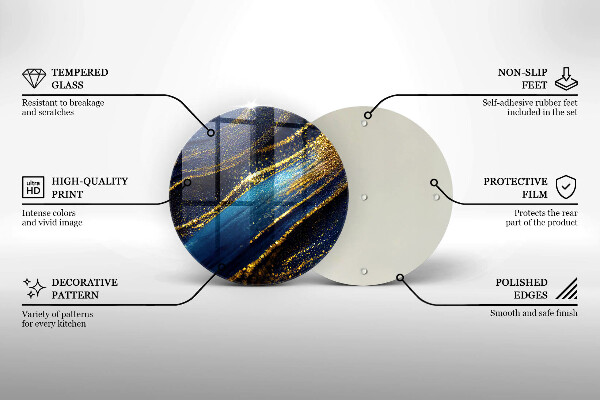 Protection plaque induction Abstraction bleu marine