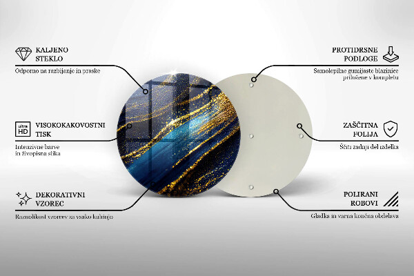 Protection plaque induction Abstraction bleu marine