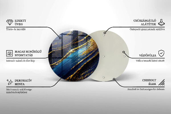 Protection plaque induction Abstraction bleu marine