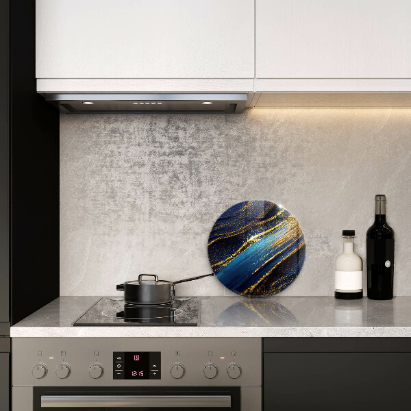 Protection plaque induction Abstraction bleu marine