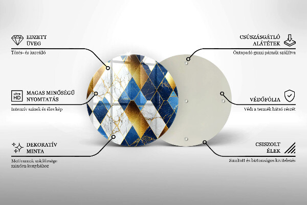 Protection plaque induction Losanges de marbre doré