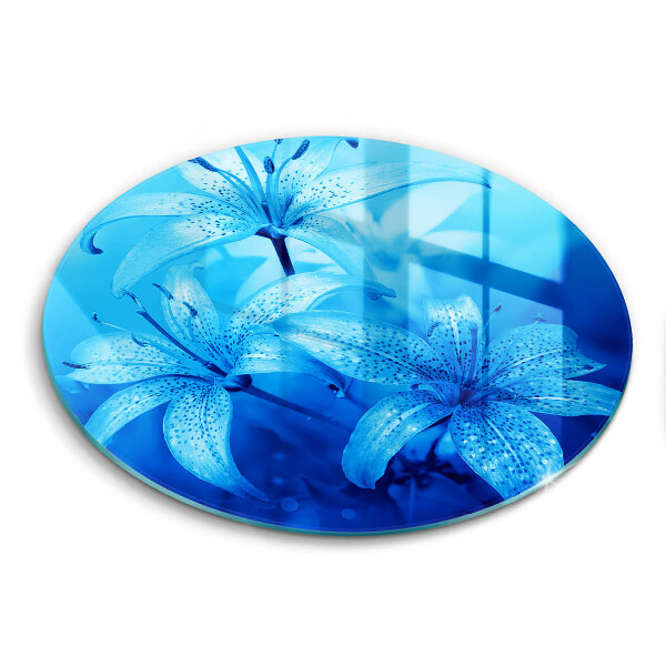 Protection plaque induction Fleurs bleues