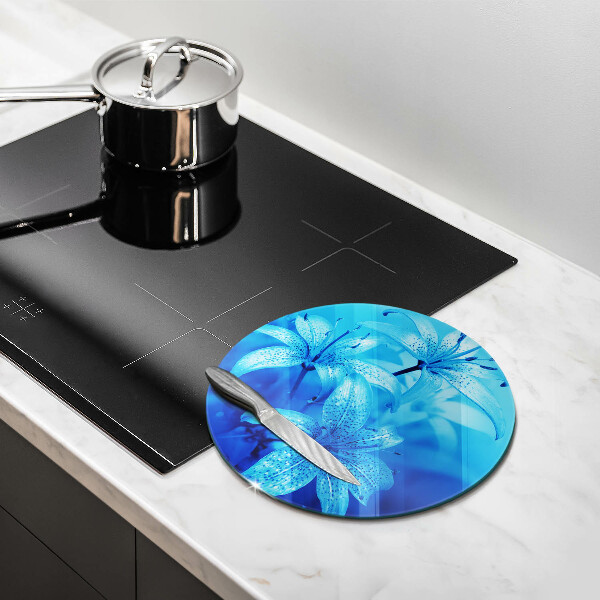 Protection plaque induction Fleurs bleues