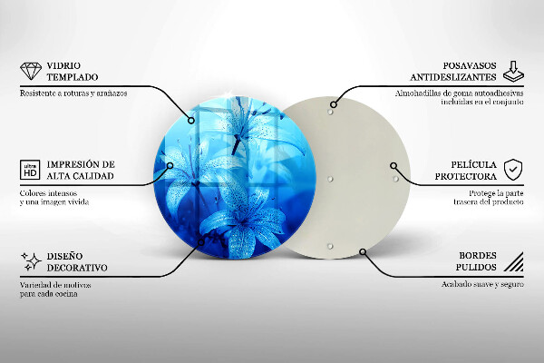 Protection plaque induction Fleurs bleues