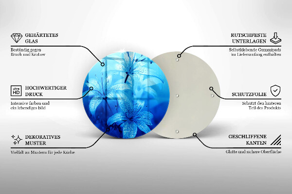 Protection plaque induction Fleurs bleues