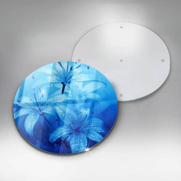 Protection plaque induction Fleurs bleues