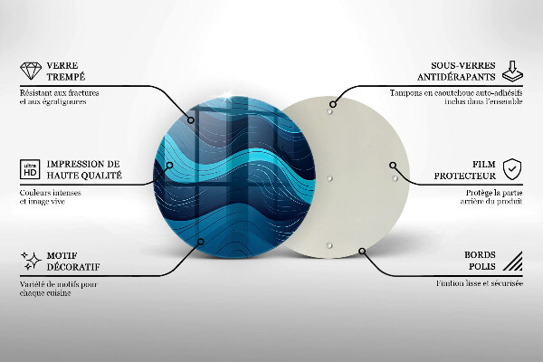 Protection plaque induction Vagues abstraites