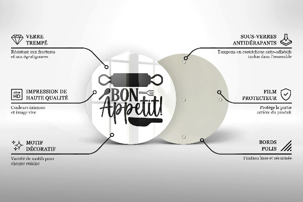 Protection plaque induction Inscription Bon Appetit