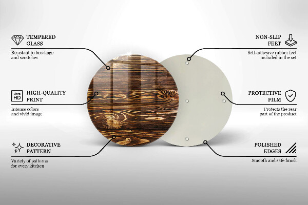 Protection plaque induction Texture du bois