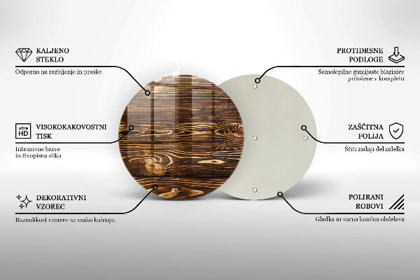 Protection plaque induction Texture du bois