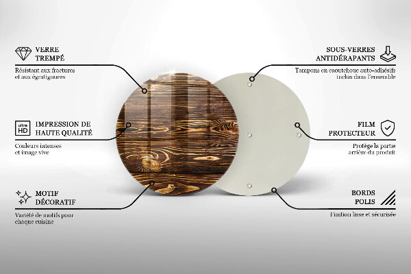 Protection plaque induction Texture du bois