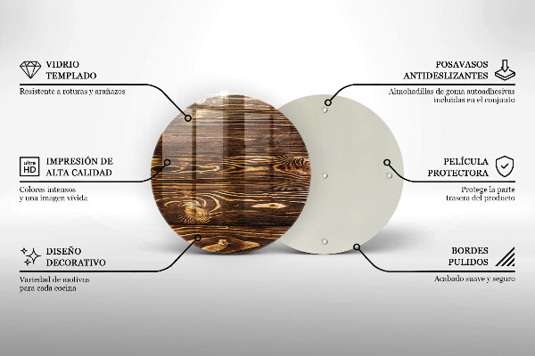 Protection plaque induction Texture du bois