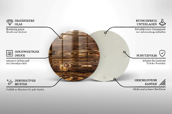 Protection plaque induction Texture du bois