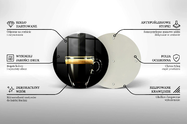 Protection plaque induction Un verre de café noir