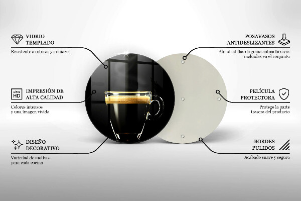 Protection plaque induction Un verre de café noir