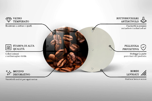 Protection plaque induction Grains de café bruns