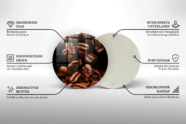 Protection plaque induction Grains de café bruns