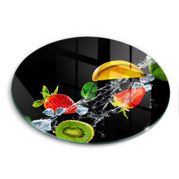 Planche à découper en verre Fruits dans l'eau