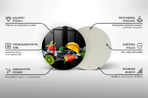 Planche à découper en verre Fruits dans l'eau