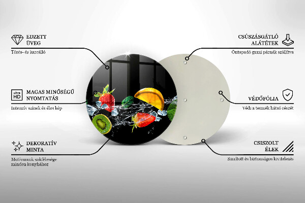 Planche à découper en verre Fruits dans l'eau