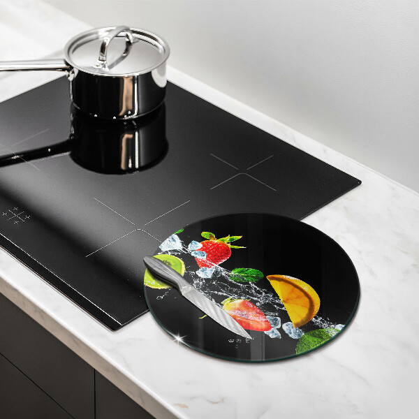 Planche à découper en verre Fruits dans l'eau