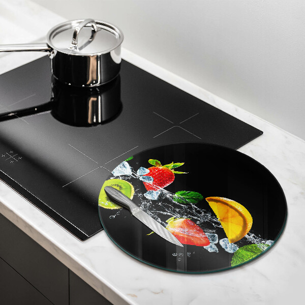 Planche à découper en verre Fruits dans l'eau