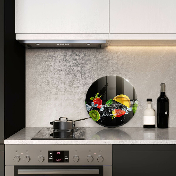 Planche à découper en verre Fruits dans l'eau