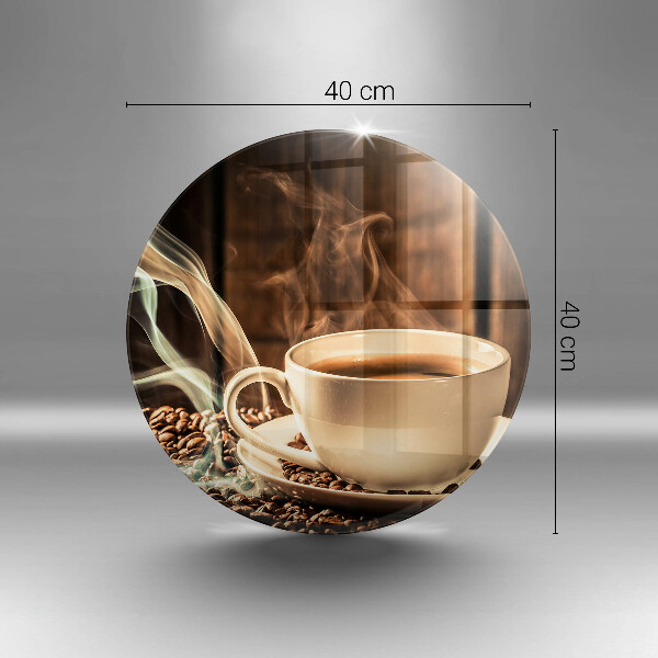 Planche à découper en verre Tasse et grains de café