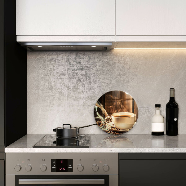 Planche à découper en verre Tasse et grains de café