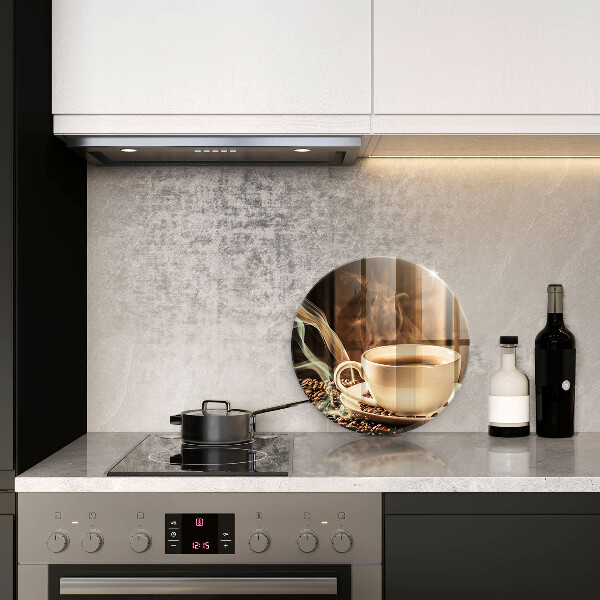 Planche à découper en verre Tasse et grains de café