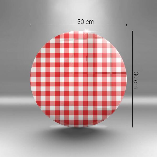 Planche à découper en verre Motif à carreaux rouge et blanc