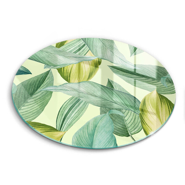 Planche à découper en verre Feuilles tropicales vertes