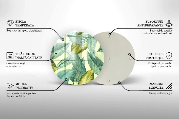 Planche à découper en verre Feuilles tropicales vertes