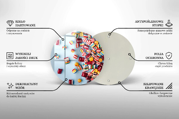 Planche à découper en verre Bonbons colorés