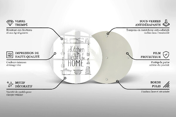 Planche à découper en verre Inscription phrase