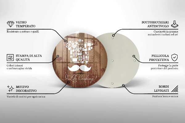 Planche à découper en verre I like cooking