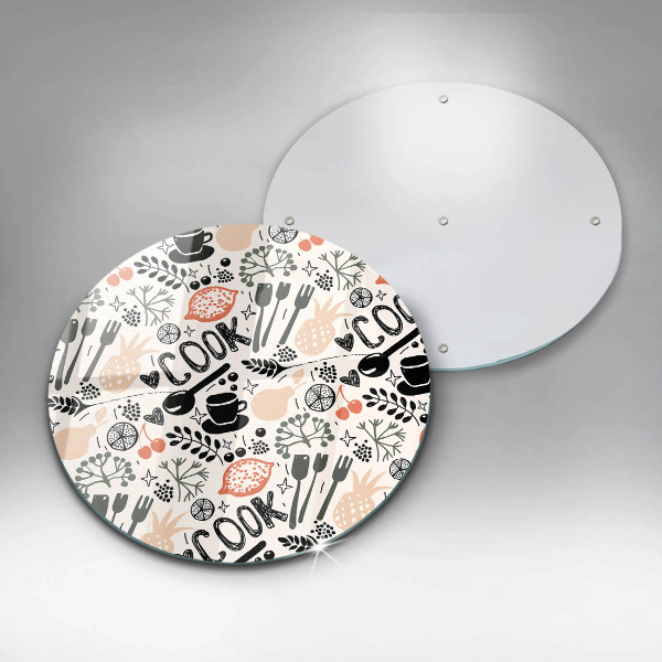 Planche à découper en verre Motif de cuisine de dessin animé