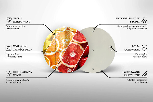 Planche à découper en verre Fruits colorés