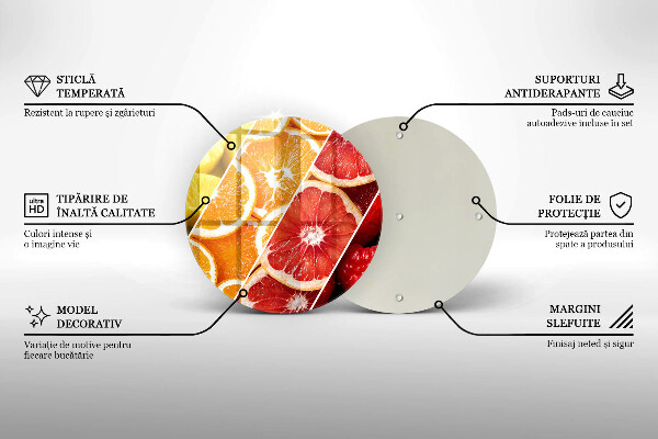 Planche à découper en verre Fruits colorés