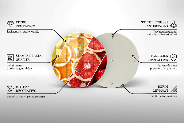 Planche à découper en verre Fruits colorés