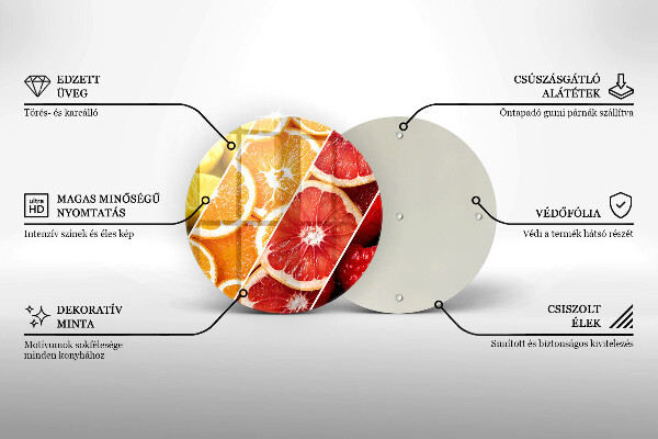 Planche à découper en verre Fruits colorés