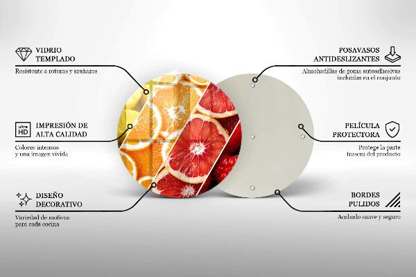 Planche à découper en verre Fruits colorés
