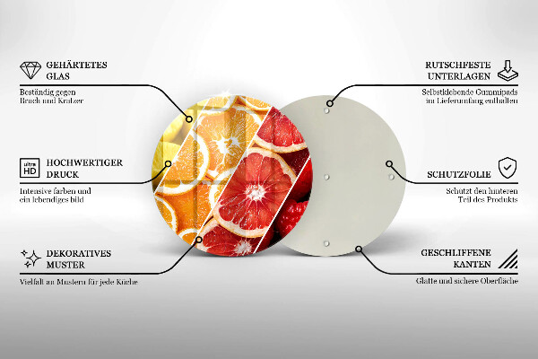 Planche à découper en verre Fruits colorés