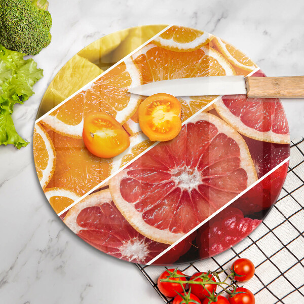 Planche à découper en verre Fruits colorés