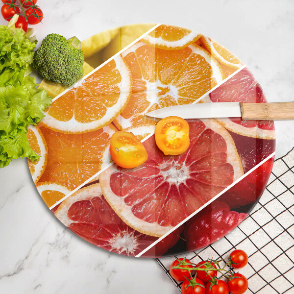 Planche à découper en verre Fruits colorés