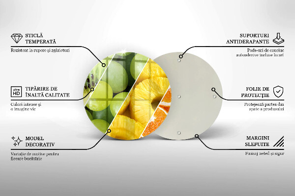 Planche à découper en verre Fruits colorés