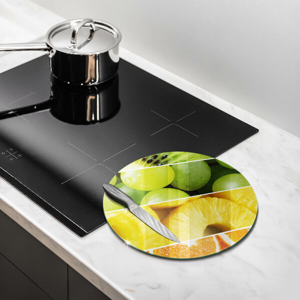 Planche à découper en verre Fruits colorés