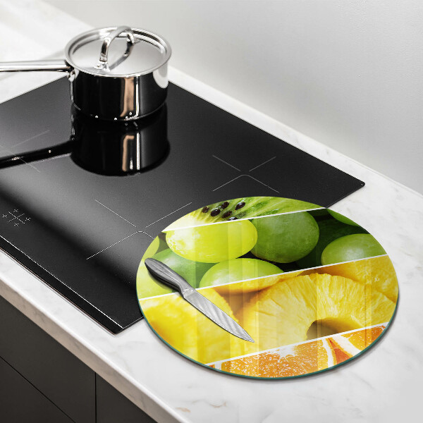 Planche à découper en verre Fruits colorés