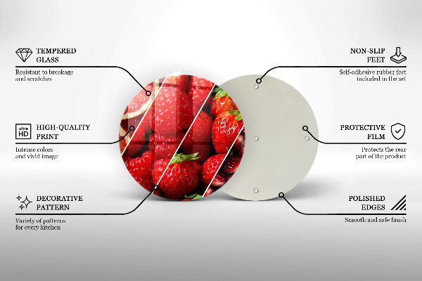 Planche à découper en verre Fruits colorés