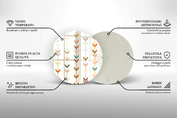 Planche à découper en verre Éléments géométriques